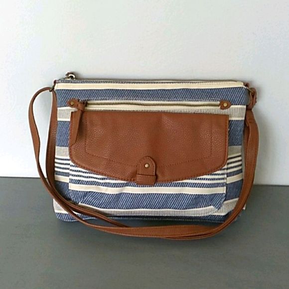None Handbags - Denim/Brown//White Bag.
